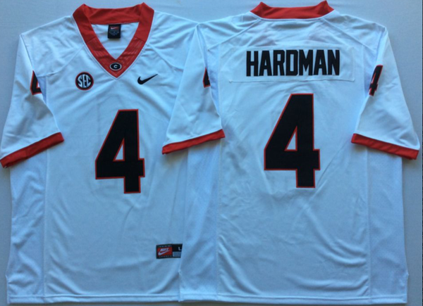 Men's Georgia Bulldogs Mecole Hardman Jr. #4 White Player Game Jersey