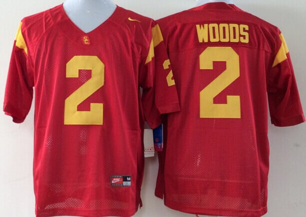 Men's USC Trojans Robert Woods #2 Cardinal Player Game Jersey