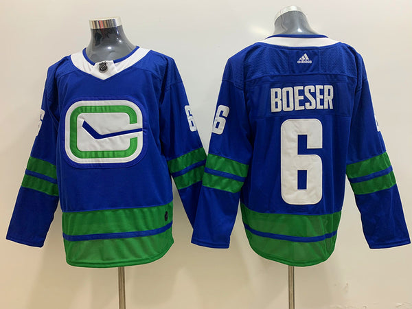 Men's Vancouver Canucks Brock Boeser #6 Blue Breakaway Jersey