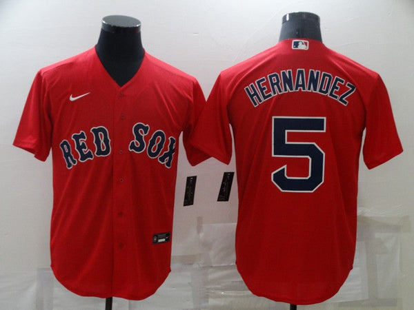 Men's Boston Red Sox Enrique Hernandez #5 Red Replica Baseball Jersey