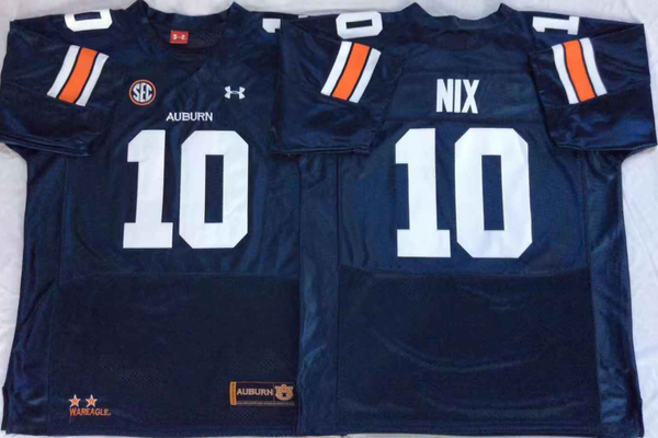 Men's Auburn Tigers Bo Nix #10 Navy Player Game Jersey