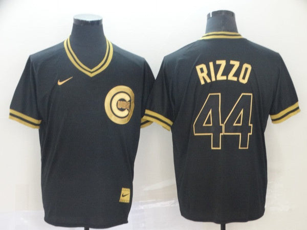 Men's Chicago Cubs Anthony Rizzo #44 Black Stitched Jersey