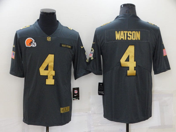 Men's Cleveland Browns Deshaun Watson #4 Black Alternate Game Jersey