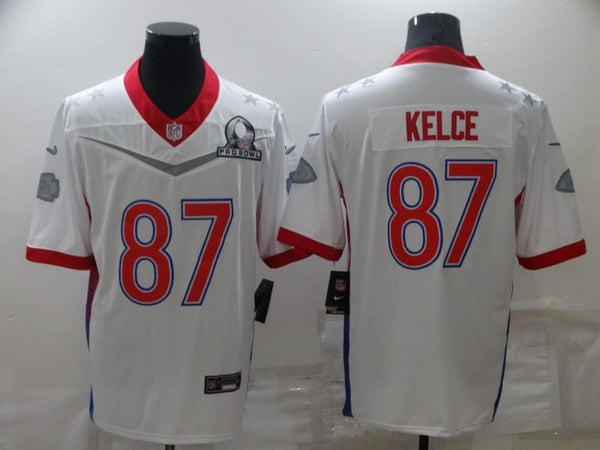 Men's Kansas City Chiefs Travis Kelce #87 White ALL STAR Game Jersey