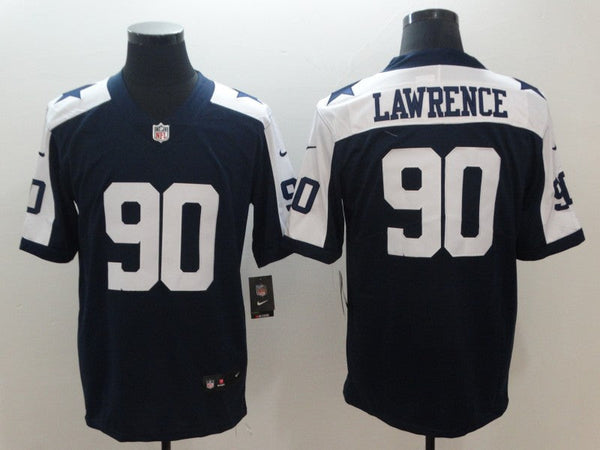 Men's Dallas Cowboys DeMarcus Lawrence #90 Navy Alternate Custom Game Jersey