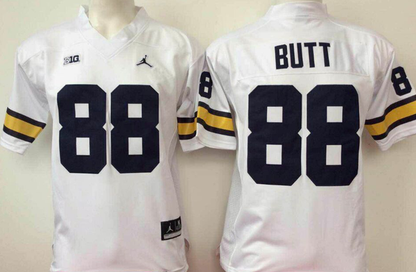 Men's Michigan Wolverines Jake Butt #88 White Alumni Player Game Jersey