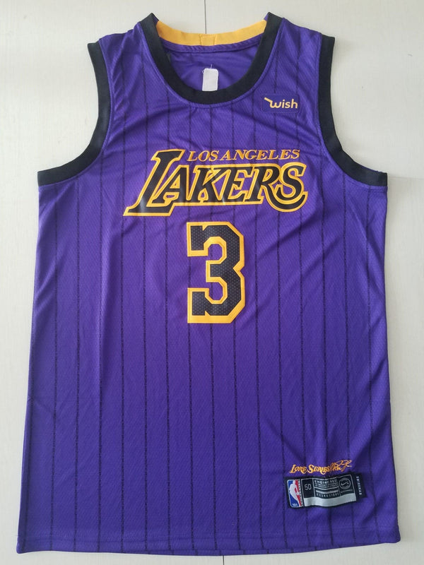 Men's Los Angeles Lakers Anthony Davis Purple #3 NBA Swingman Jersey