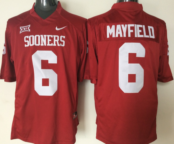 Men's Oklahoma Sooners Baker Mayfield #6 Crimson Player Jersey