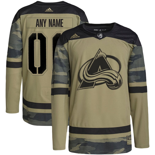 Men's Colorado Avalanche Camo Military Appreciation Team Authentic Custom Practice Jersey