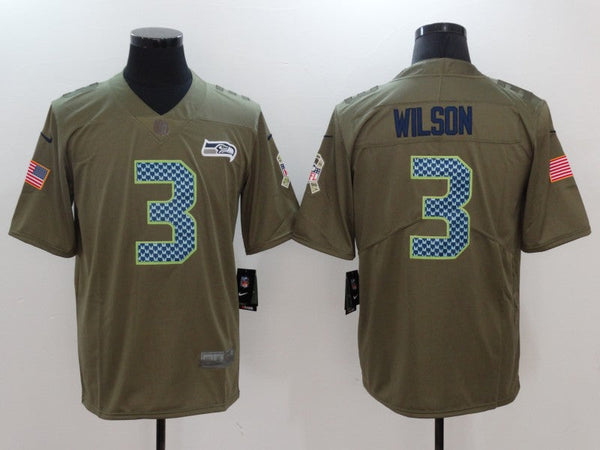 Men's Seattle Seahawks Russell Wilson #3 Brown Alternate Game Jersey