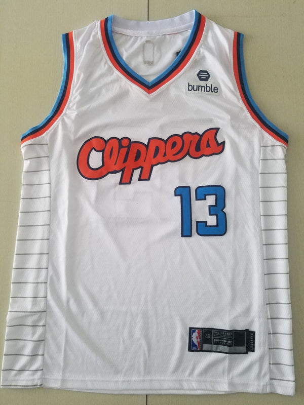 Men's LA Clippers Paul George #13 White Classics Jersey