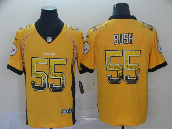 Men's Pittsburgh Steelers Devon Bush Jr. #55 Gold Game Jersey