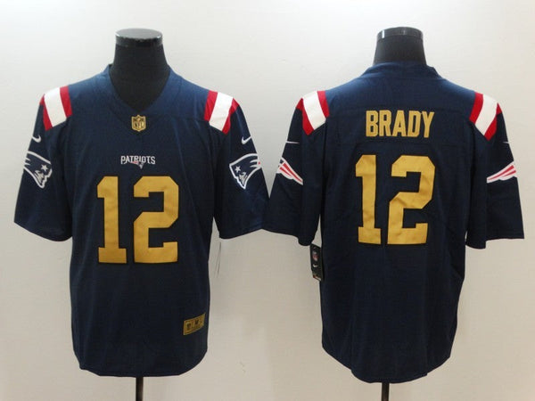 Men's New England Patriots Tom Brady #12 Navy Authentic Game Jersey