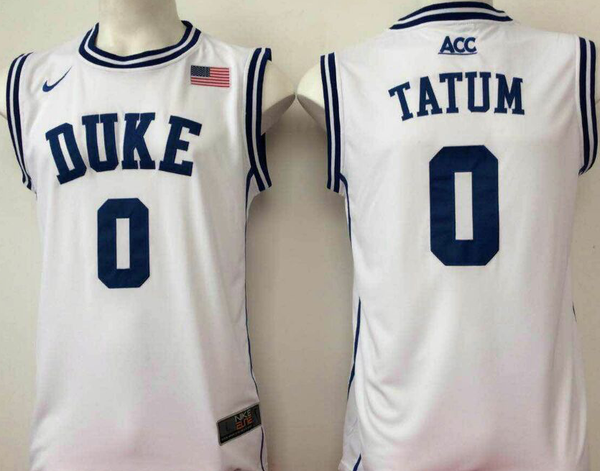 Men's Duke Blue Devils Jayson Tatum #0 White Player Game Jersey