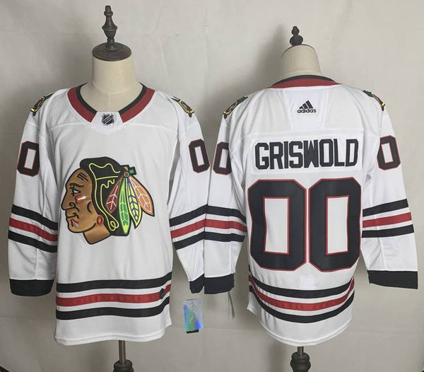 Men's Chicago Blackhawks Clark Griswold #00 Christmas Vacation White Breakaway Player Jersey