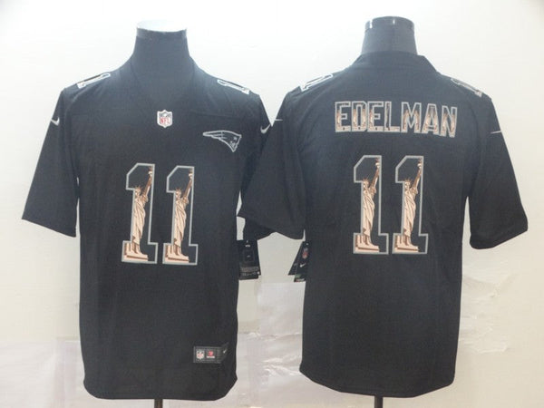 Men's New England Patriots Julian Edelman #11 Black Player Game Jersey