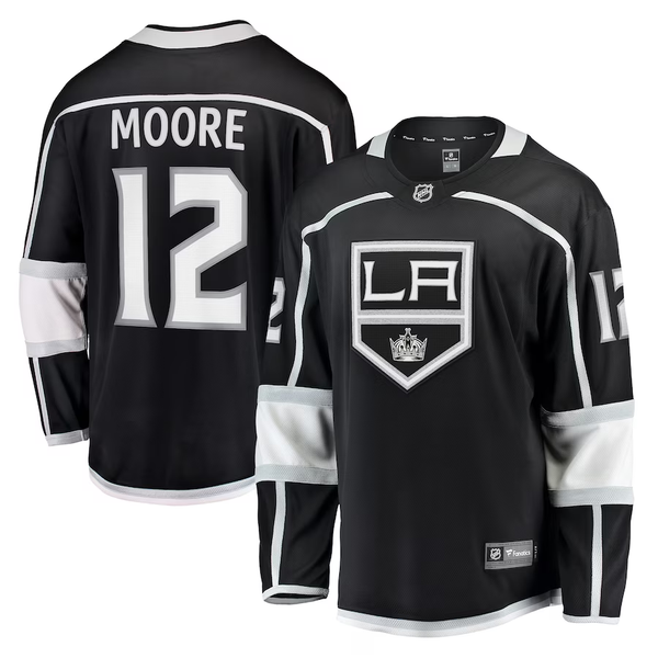 Men's Los Angeles Kings Trevor Moore #12 Black Home Breakaway Player Jersey