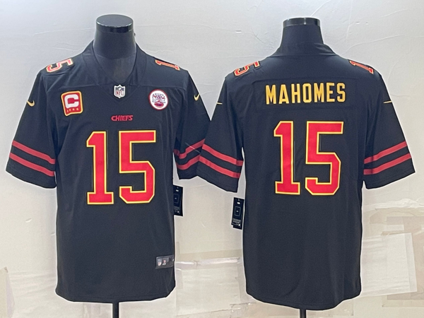 Men's Kansas City Chiefs Patrick Mahomes #15 Black Player Jersey