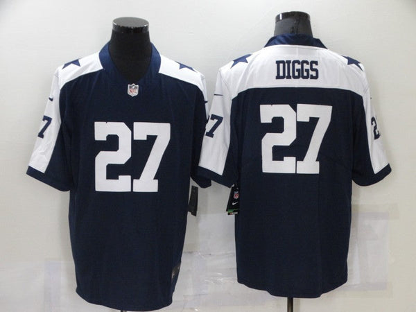 Men's Dallas Cowboys Trevon Diggs #27 Navy Game Jersey