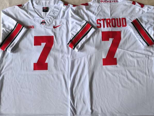 Men's Ohio State Buckeyes C.J. Stroud #7 White Player Jersey