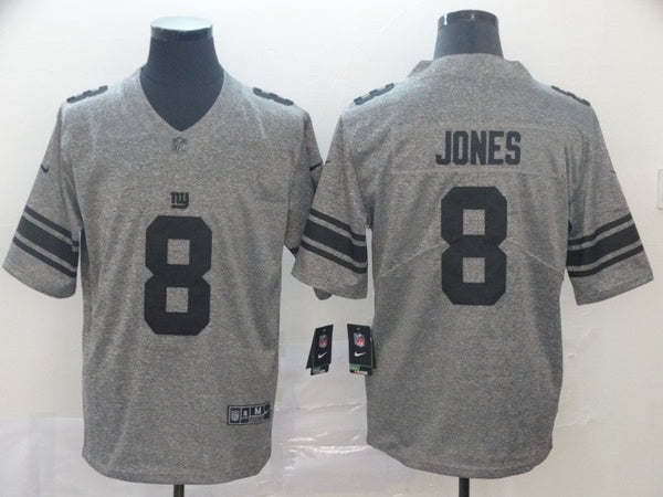 Men's New York Giants Daniel Jones #8 Gray Game Jersey