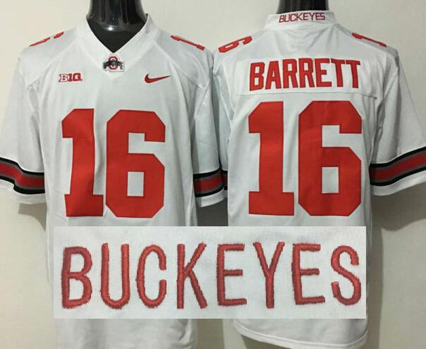 Men's Ohio State Buckeyes JT Barrett #16 White Player Game Jersey