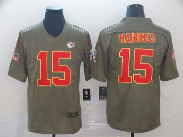 Men's Kansas City Chiefs #15 Patrick Mahomes Brown Game Jersey