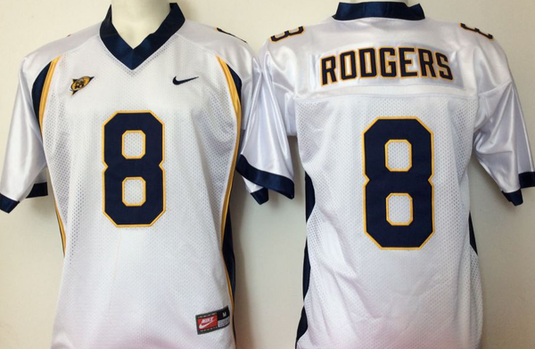 Men's California Golden Bears Aaron Rodgers#8 White Player Game Jersey