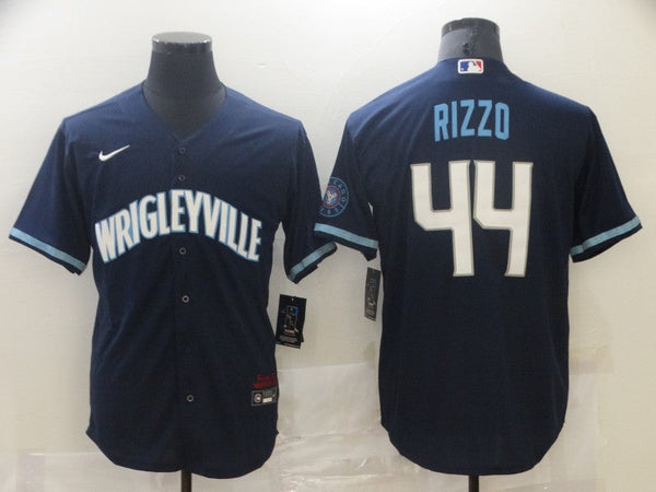 Men's Chicago Cubs Anthony Rizzo #44 Navy Replica Baseball Jersey