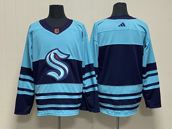 Men's Seattle Kraken Blue Blank Player Jersey