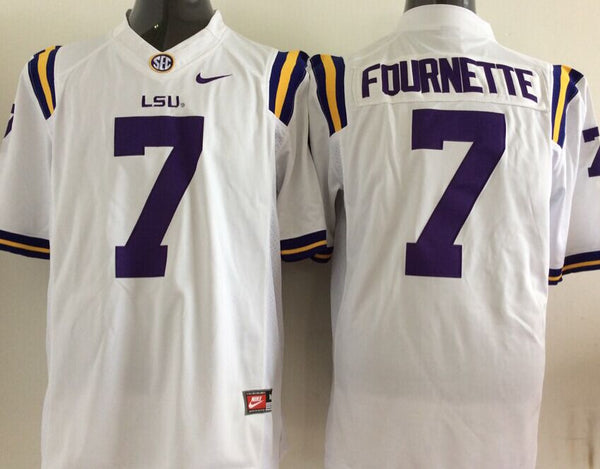 Men's LSU Tigers Leonard Fournett #7 White Player Game Jersey