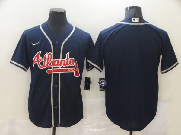 Men's Atlanta Braves Navy Replica Blank Jersey