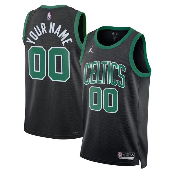 Men's Boston Celtics Black 2022/23 Swingman Custom Jersey - Statement Edition