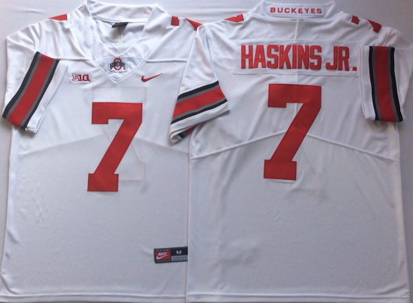 Men's Ohio State Buckeyes Dwayne Haskins #7 White Player Game Jersey