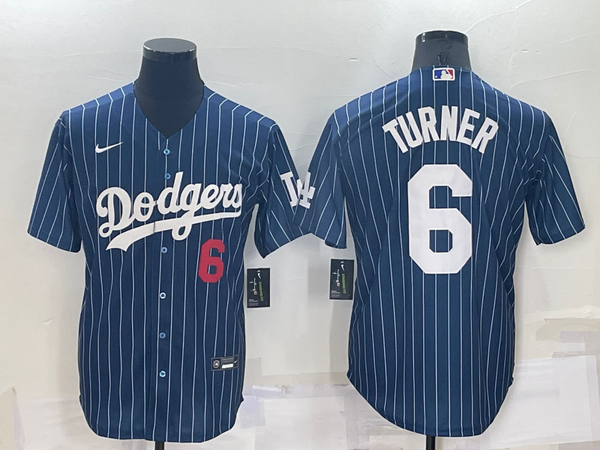 Men's Los Angeles Dodgers Trea Turner #6 Blue Player Jersey