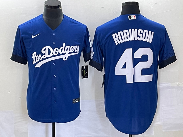 Men's Los Angeles Dodgers Jackie Robinson #42 Royal City Connect Replica Player Jersey