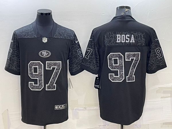 Men's San Francisco 49ers Nick Bosa #97 Black Retired Player RFLCTV Limited Jersey