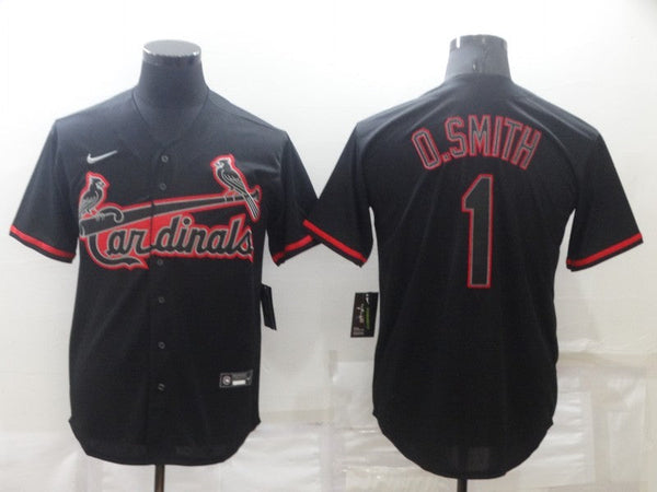 Men's St. Louis Cardinals Ozzie Smith #1 Black Replica Baseball Jersey