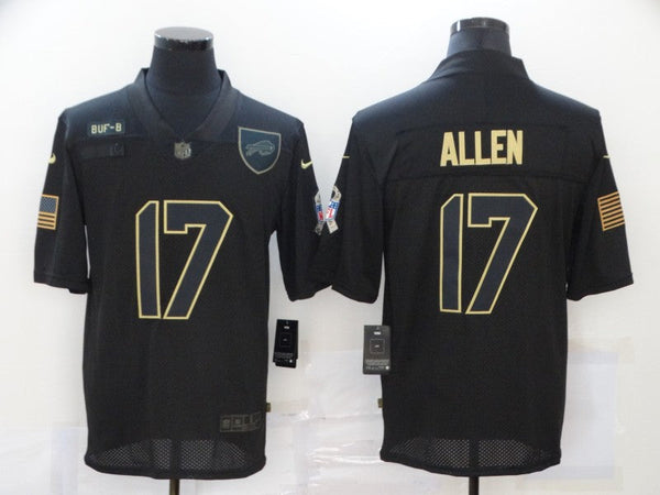 Men's Buffalo Bills #17 Josh Allen Black Game Player Jersey