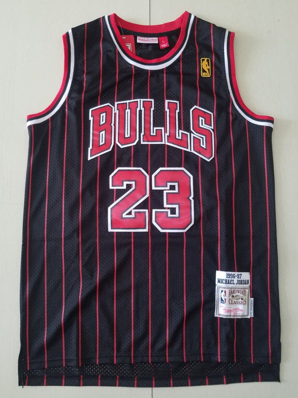 Men's Chicago Bulls Michael Jordan #23 Black Classics 1996-97 Authentic Jersey