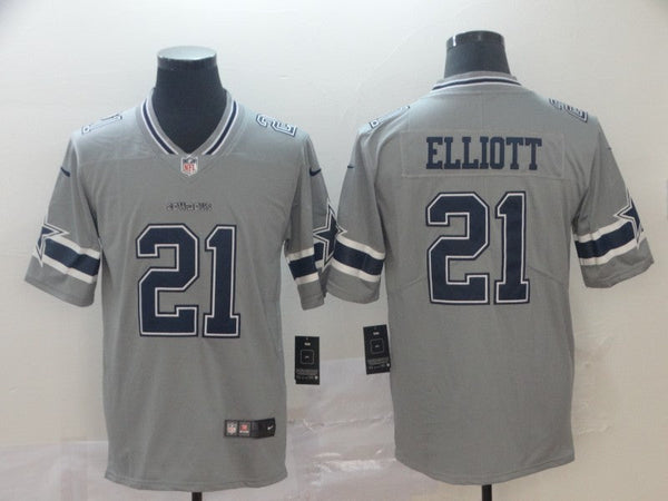 Men's Dallas Cowboys Ezekiel Elliott #21 Gray Inverted Legend Jersey