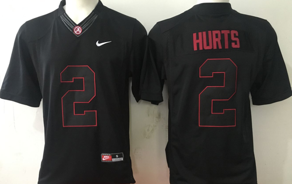 Men's Alabama Crimson Tide Jalen Hurts #2 Black Player Game Jersey