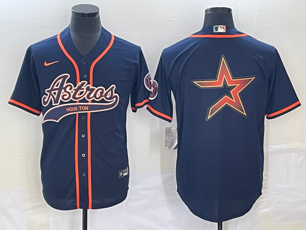 Men's Houston Astros Navy Replica Authentic Jersey Joint Edition