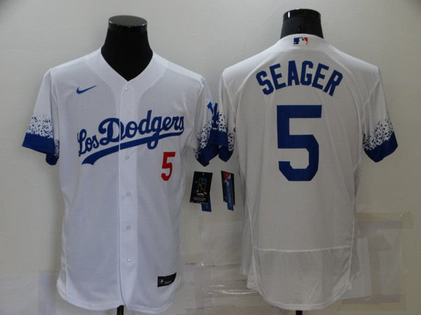 Men's Los Angeles Dodgers Corey Seager #5 White Fashion Stitched Jersey