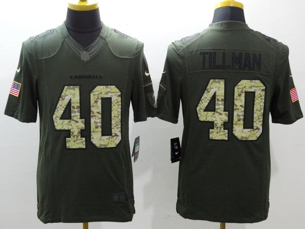 Men's Arizona Cardinals Pat Tillman #40 Army Green Game Jersey