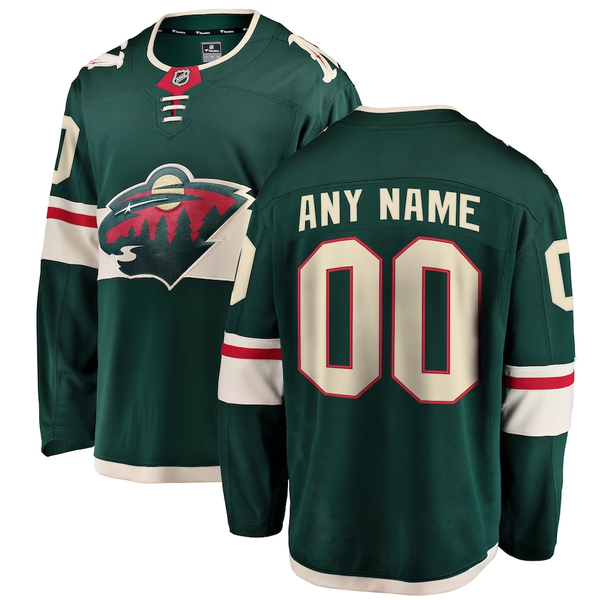 Men's Minnesota Wild Green Home Breakaway Custom Jersey