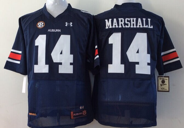 Men's Auburn Tigers Nick Marshall #14 Navy Player Game Jersey