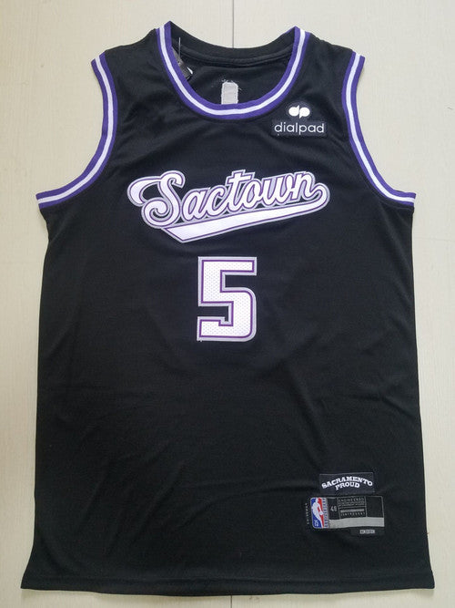 Men's Sacramento Kings De'Aaron Fox Black Fast Break Replica Jersey City Edition