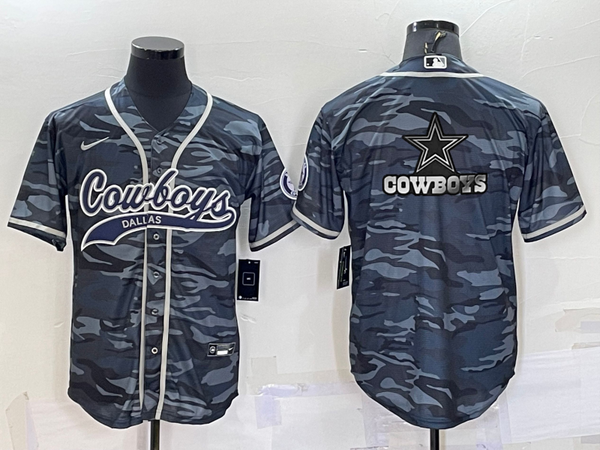 Men's Dallas Cowboys Grey Camouflage Game Jersey