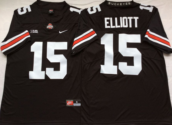 Men's Ohio State Buckeyes Ezekiel Elliott #15 Black Player Jersey